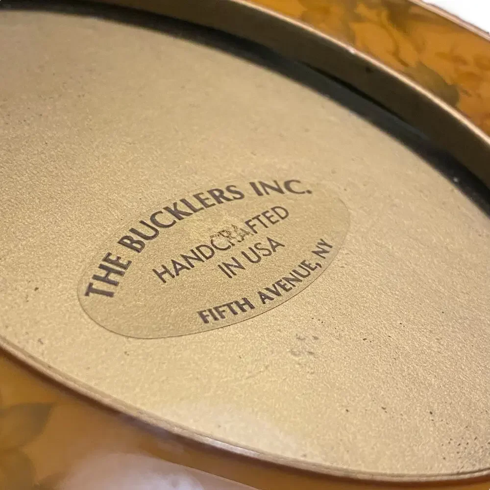 Vintage The Bucklers Inc 1980 Oval Yellow Floral Enamel Picture Frame